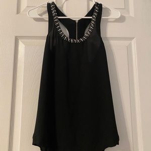 Black Rhinestone Sleeveless Top